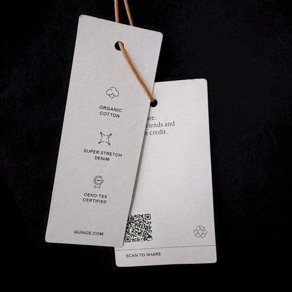 Quince Bella Stretch Straight Denim Jeans Black Women's 30 Organic Cotton New - Picture 10 of 14